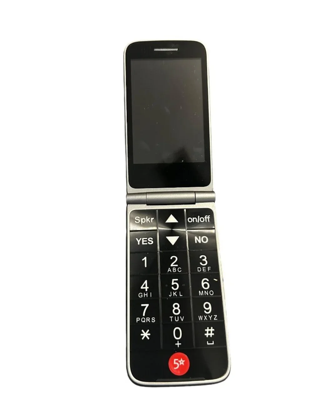 Jitterbug Flip Silver Easy-To-Use Cell Phone W/ Charger & Box - No Contracts